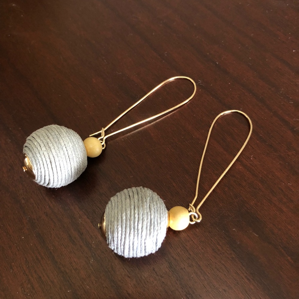 Grey and gold drop earrings